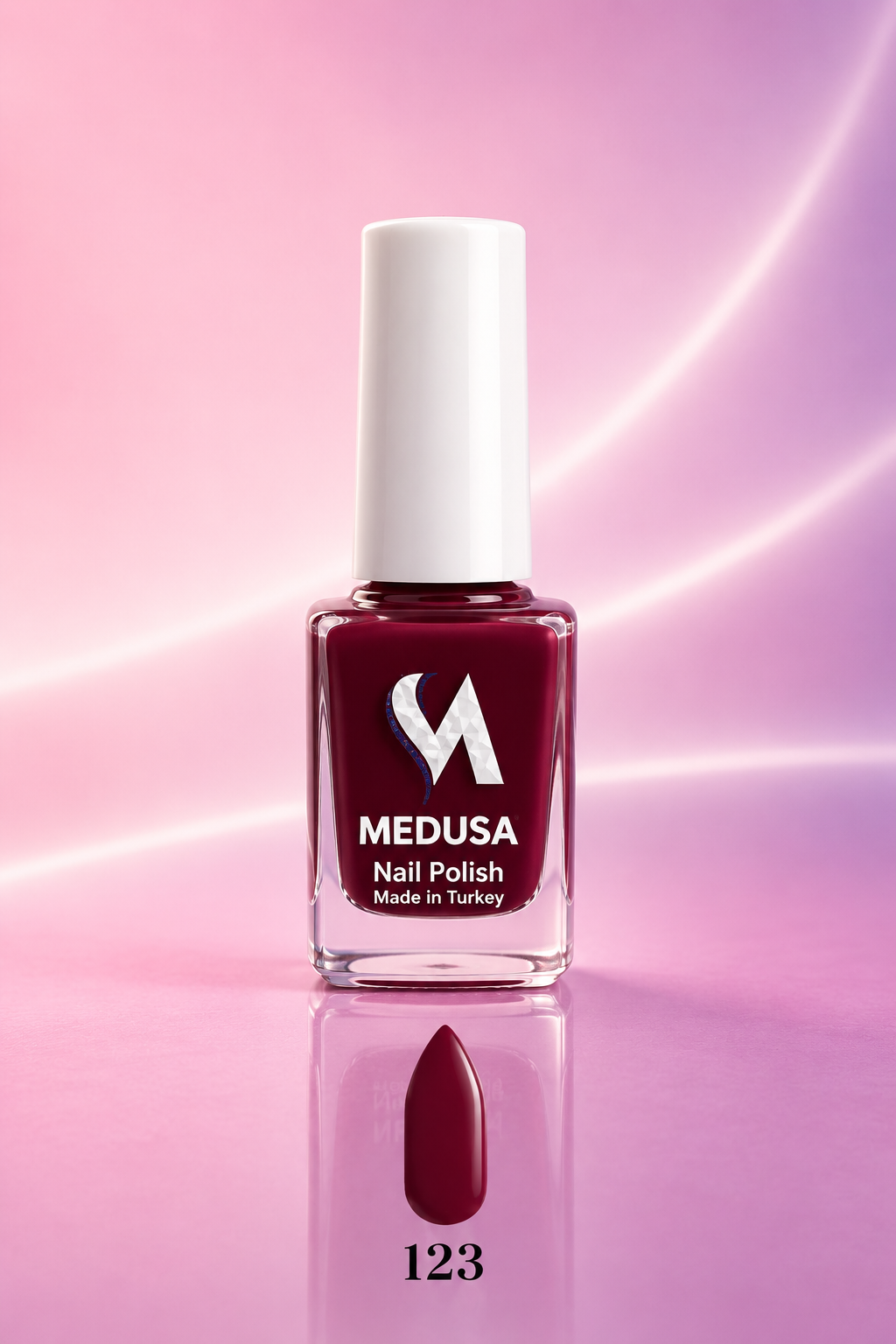 Medusa Nail Polish #123 Esmalte Borgoña Brillante para Uñas