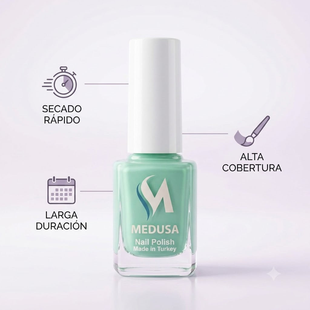 Medusa Nail Polish MNP128 Esmalte Verde Menta Pastel