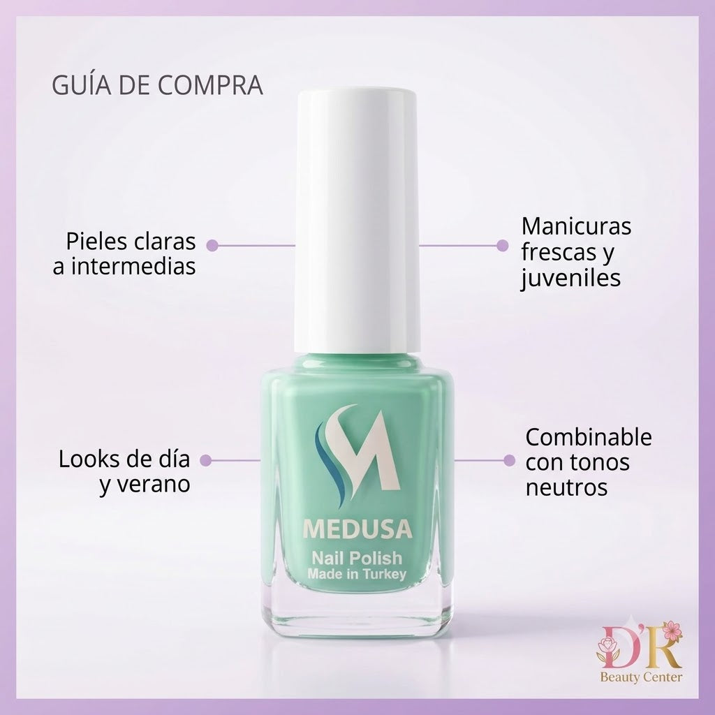Medusa Nail Polish MNP128 Esmalte Verde Menta Pastel