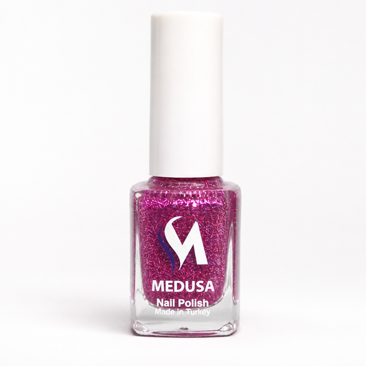 Medusa Nail Polish MNP131 – Esmalte Magenta con Glitter