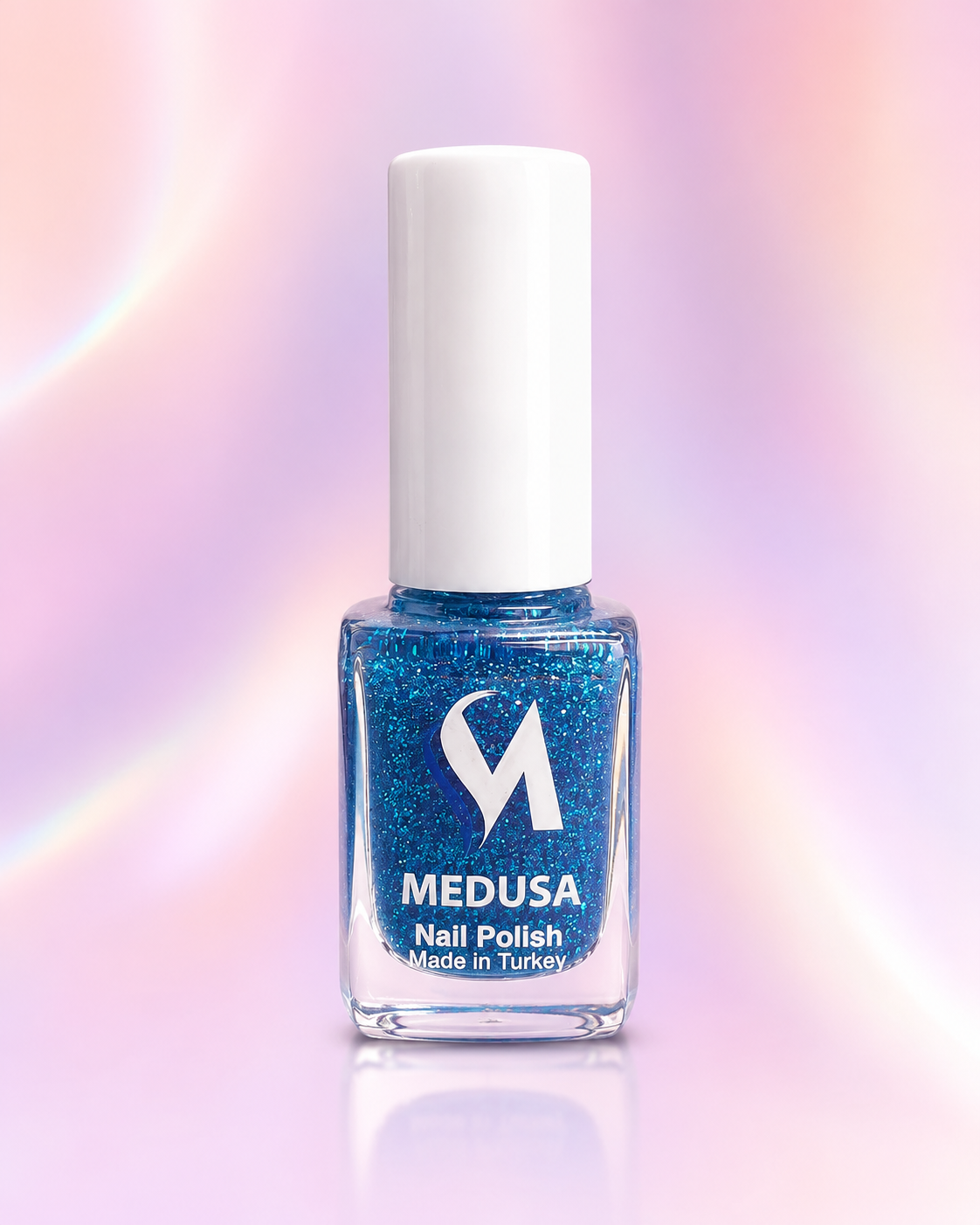 Medusa Nail Polish MNP132 Esmalte Azul con Glitter para Uñas
