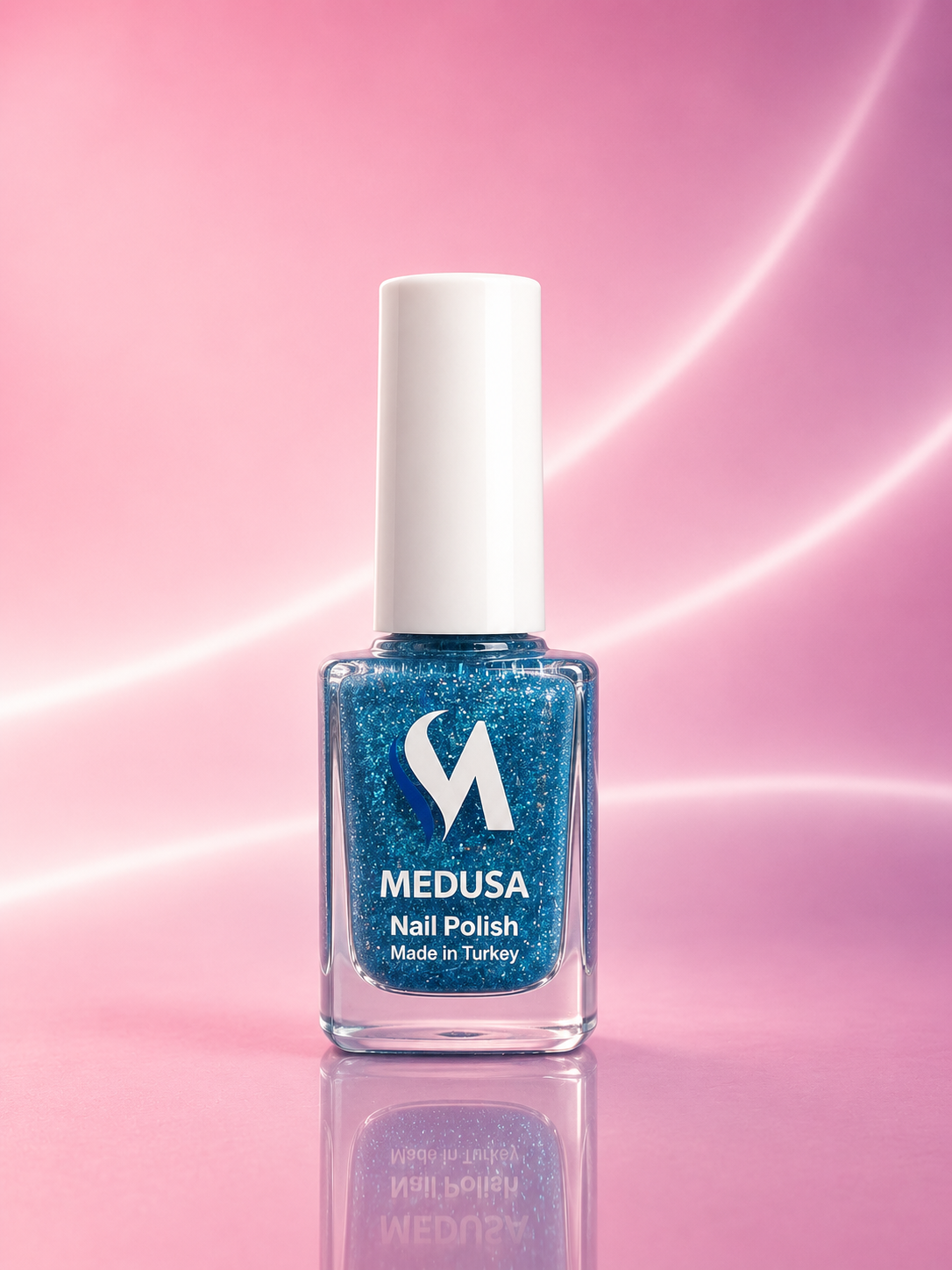 Medusa Nail Polish MNP137 Esmalte Azul con Glitter para Uñas