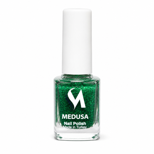 💚✨ Medusa Esmalte Verde Glitter MNP138 0.37oz