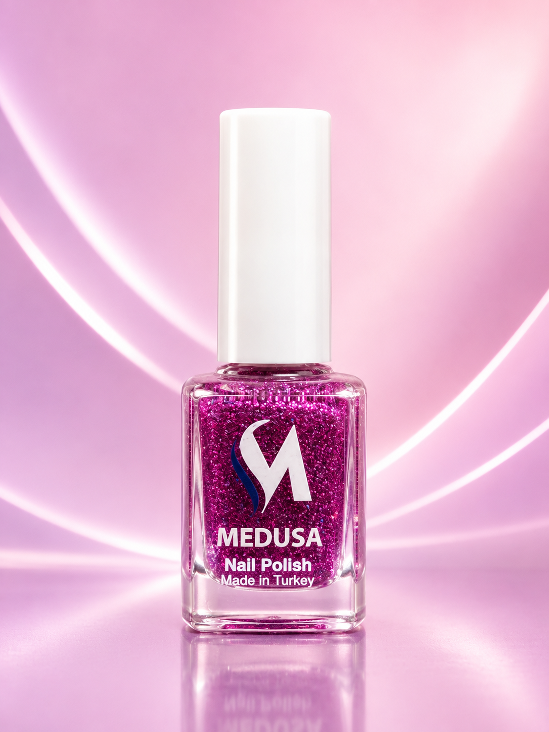 Medusa Nail Polish MNP139 Esmalte Fucsia con Glitter para Uñas