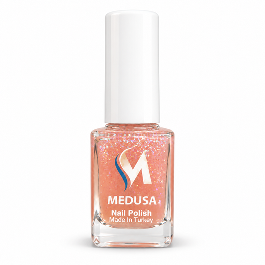 Medusa Esmalte Rosado Melocotón Glitter MNP141 0.37 oz