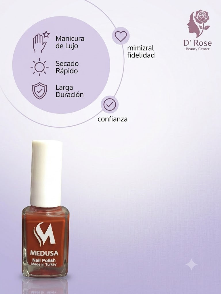 Medusa Nail Polish MNP152 Esmalte Terracota Cálido de Larga Duración