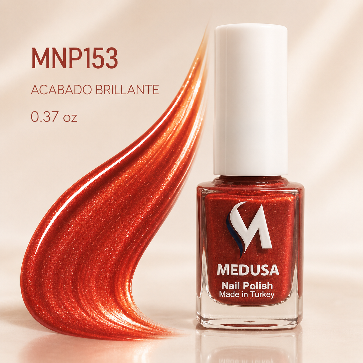 💅 Medusa Nail Polish MNP153 Esmalte Cobrizo Brillante 0.37 oz