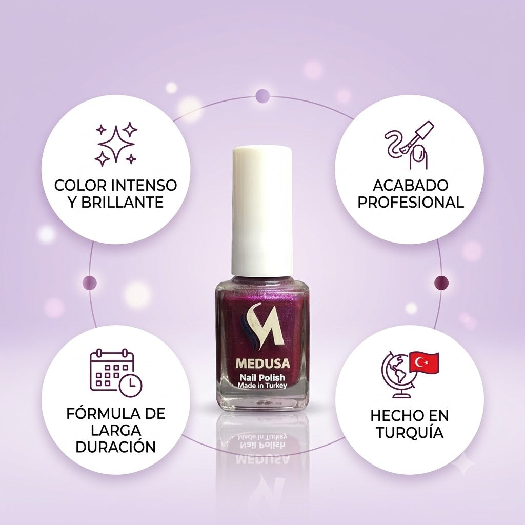 Medusa Nail Polish MNP155 Esmalte Vino Shimmer