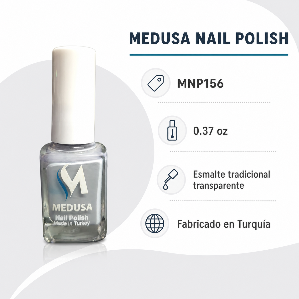 Medusa Nail Polish MNP156 – Esmalte Gris 0.37 oz