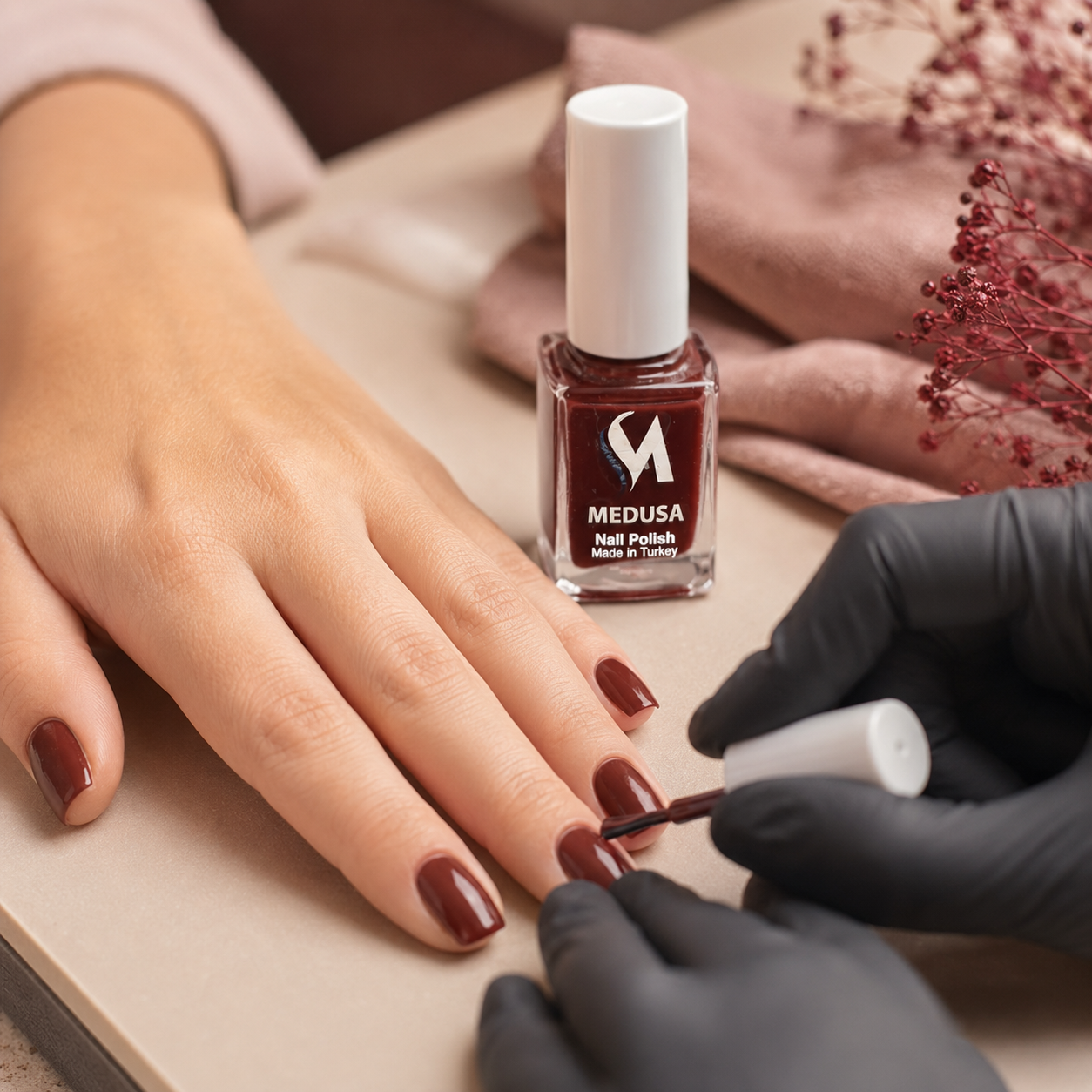 Medusa Nail Polish MNP166 Esmalte Marrón Rojizo Profundo