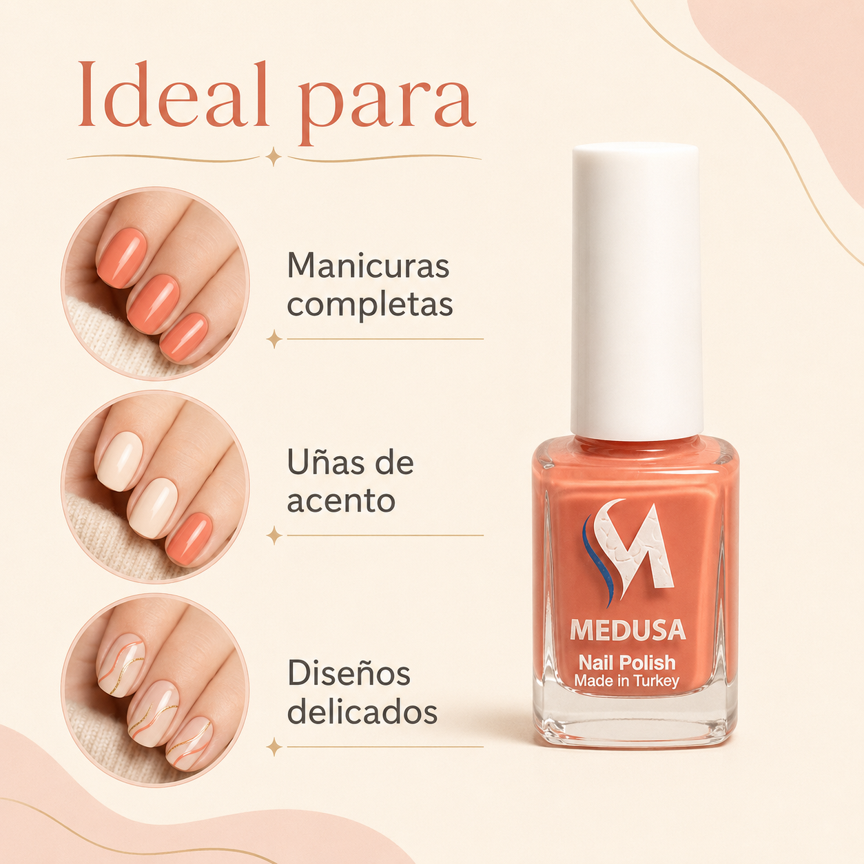 Medusa Nail Polish MNP168 Esmalte Coral Melocotón
