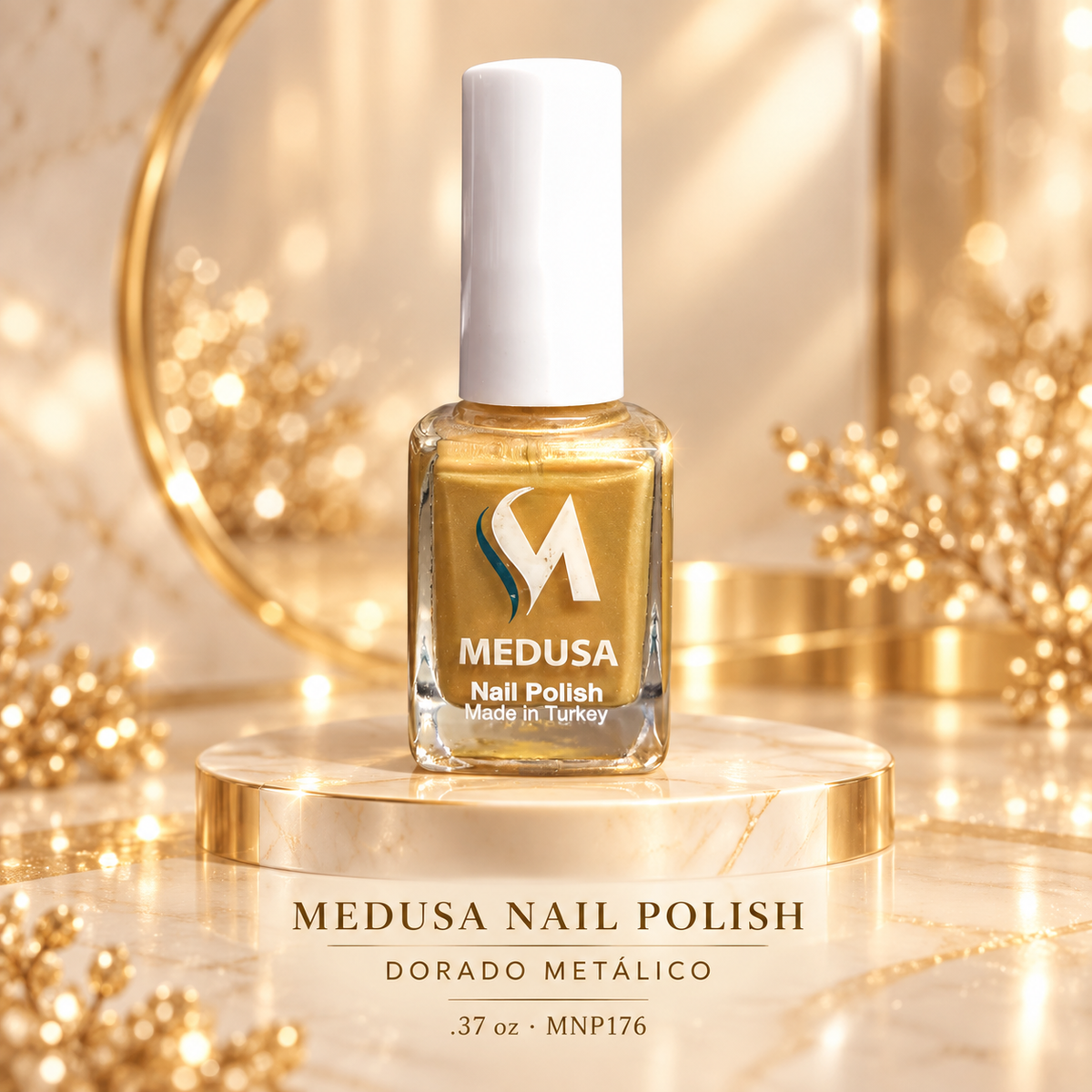 Medusa Nail Polish Esmalte Dorado Metálico 0.37 oz – MNP176