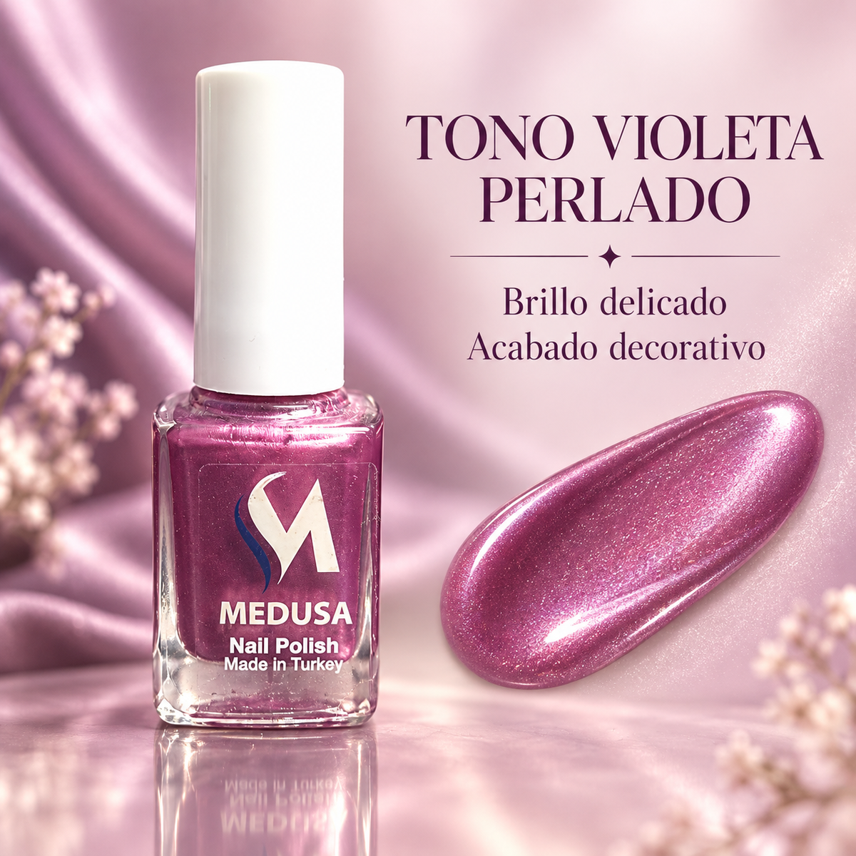 Medusa Nail Polish MNP39 – Esmalte Violeta Perlado 0.37 oz