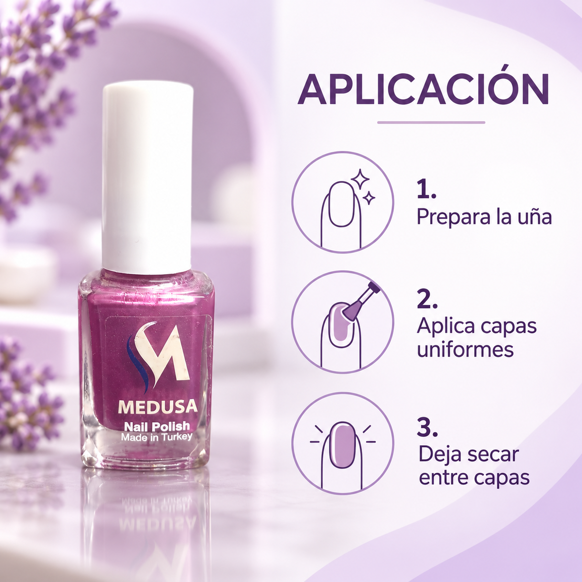Medusa Nail Polish MNP39 – Esmalte Violeta Perlado 0.37 oz