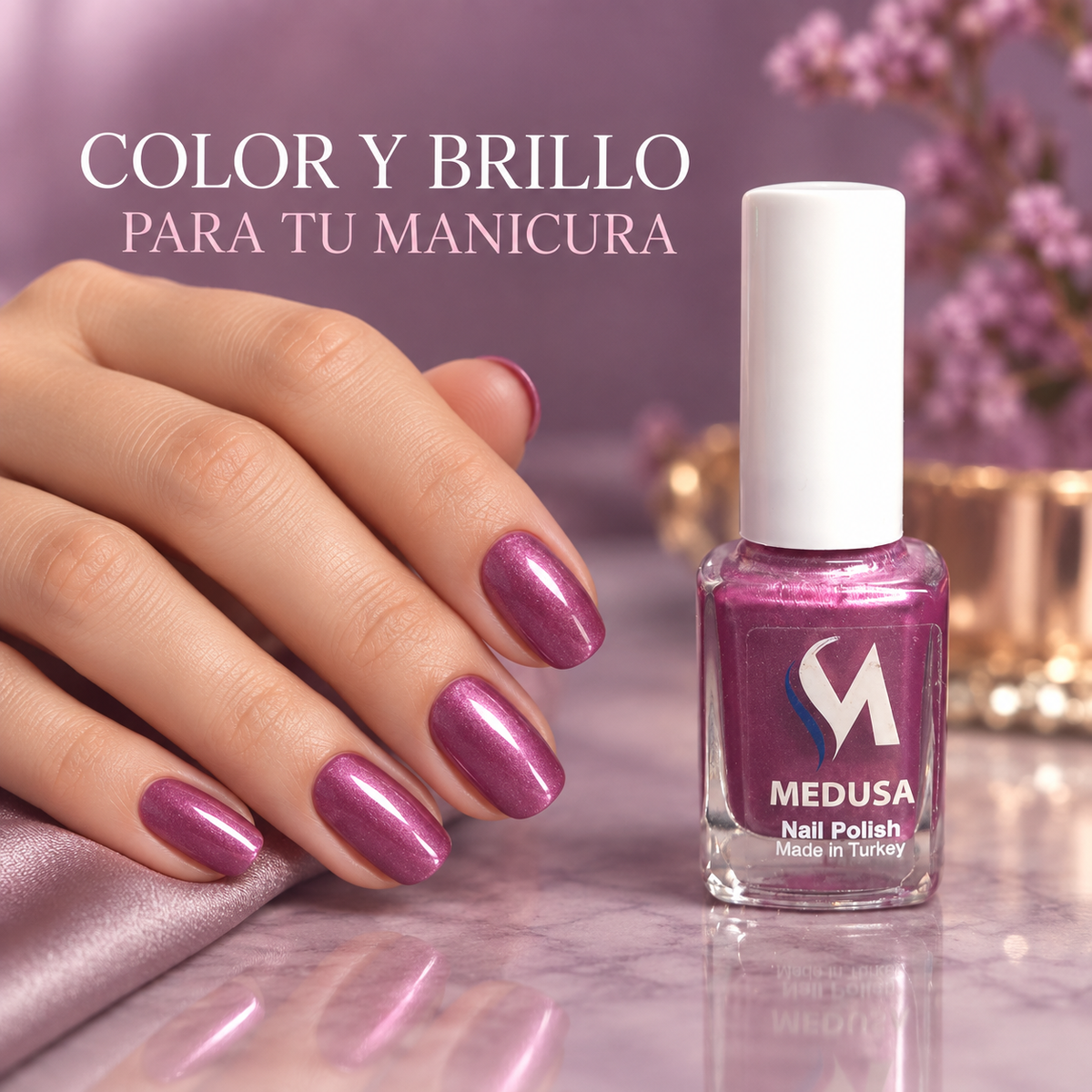 Medusa Nail Polish MNP39 – Esmalte Violeta Perlado 0.37 oz