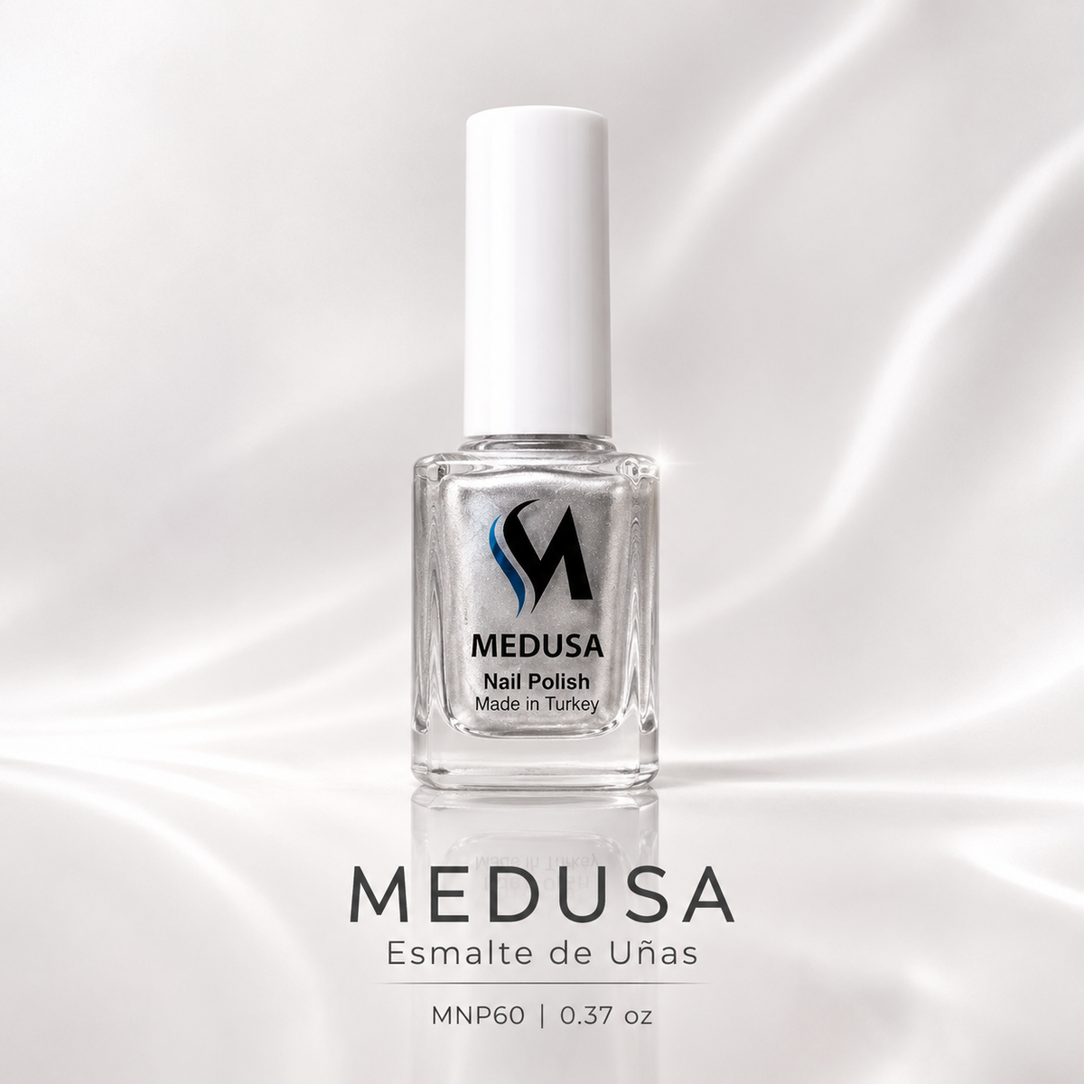 MEDUSA Esmalte de Uñas MNP60 0.37oz Acabado Metálico Plateado
