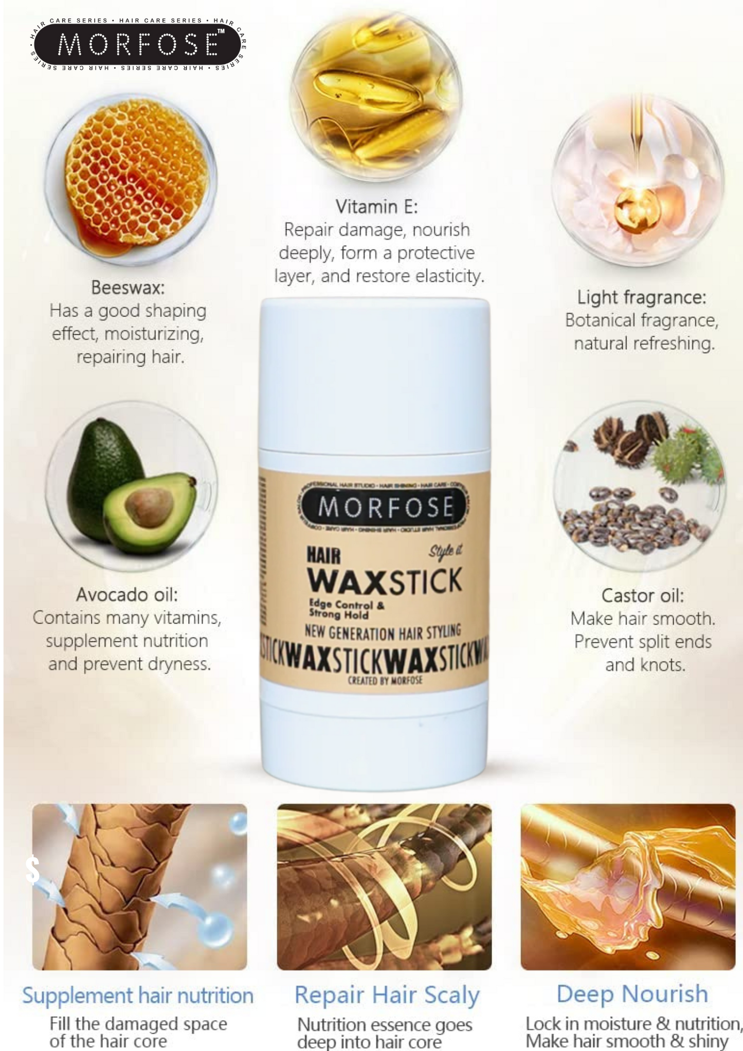 MORFOSE PROFESSIONAL HAIR WAX STICK 1.94OZ MWS