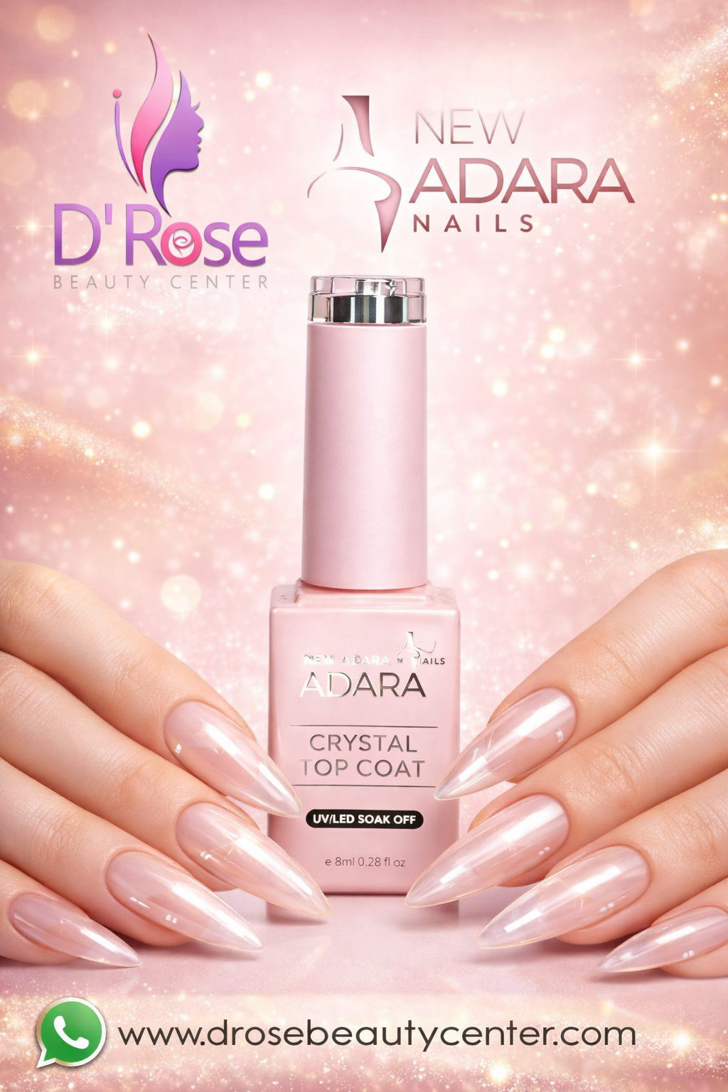 ✨💎 NEW ADARA™ CRYSTAL TOP COAT – Brillo Espejo & Protección Profesional | 0.28 oz