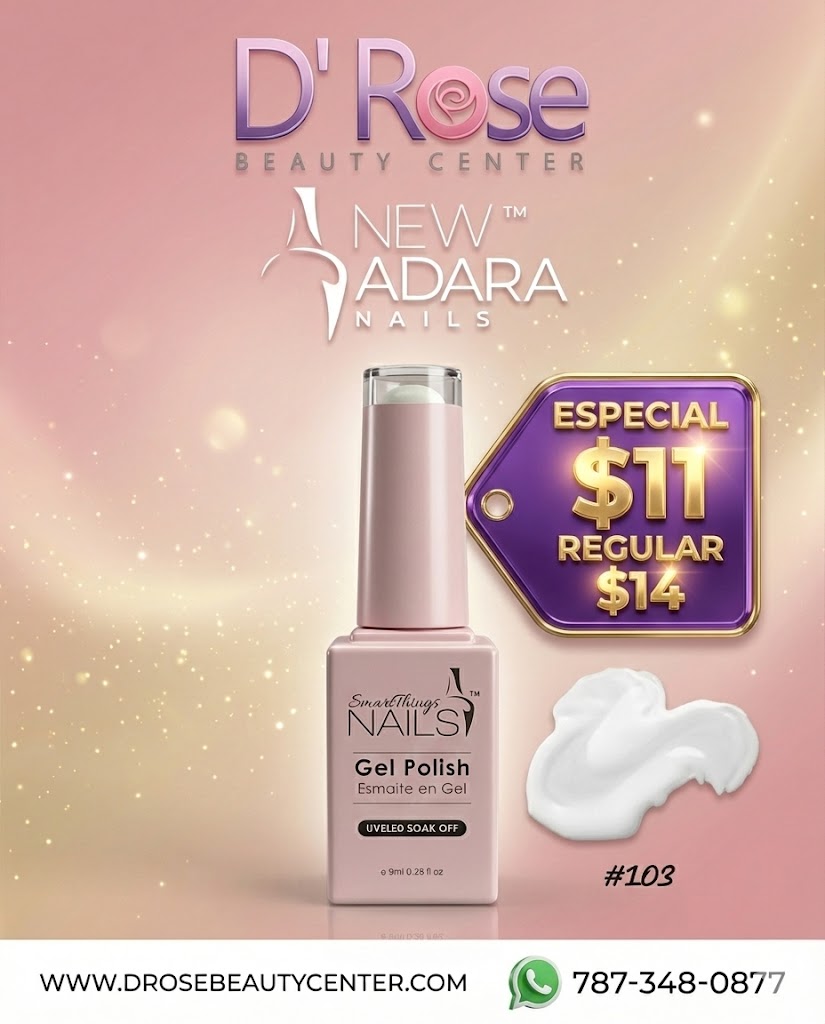 💅✨ NEW ADARA™ NAILS Gel Polish #103 – Blanco Puro de Alta Cobertura, Brillo Profesional &amp; Fórmula Clean | 0.28 oz ✨💅