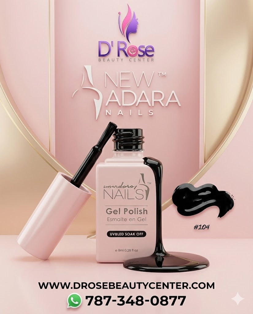 🖤✨ NEW ADARA™ Gel Polish #104 (Negro Intenso) – Brillo Espejo, Cobertura Pro &amp; Fórmula Clean | 0.28 oz (8 ml) Clean | 0.28 oz ✨💅 (Copy)