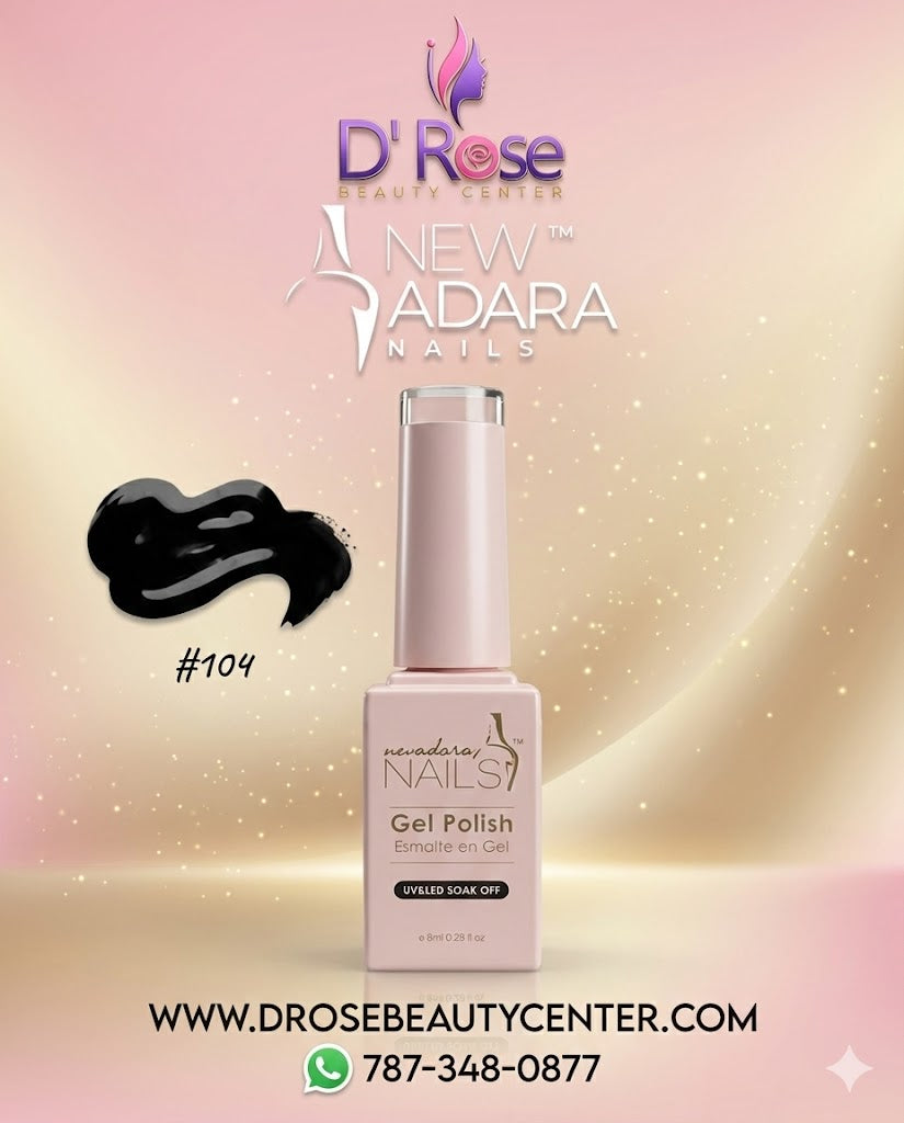 🖤✨ NEW ADARA™ Gel Polish #104 (Negro Intenso) – Brillo Espejo, Cobertura Pro &amp; Fórmula Clean | 0.28 oz (8 ml) Clean | 0.28 oz ✨💅 (Copy)
