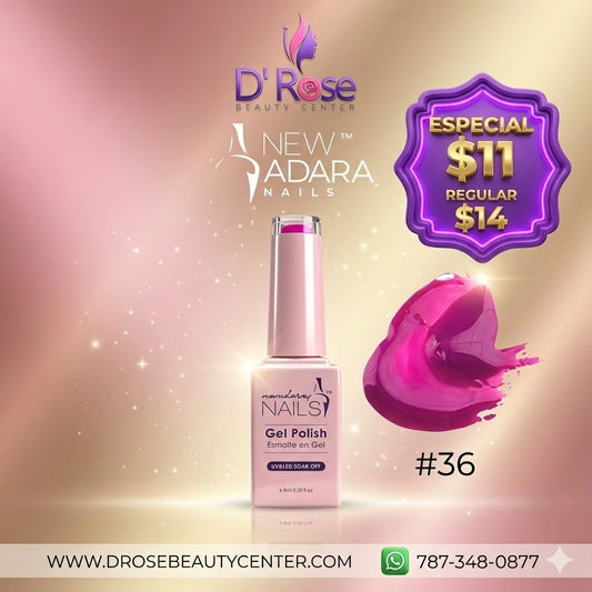 💅✨ NEW ADARA™ NAILS Gel Polish #36 – Rosa Intenso, Brillo Profesional y Fórmula Clean | 0.28 oz ✨💅