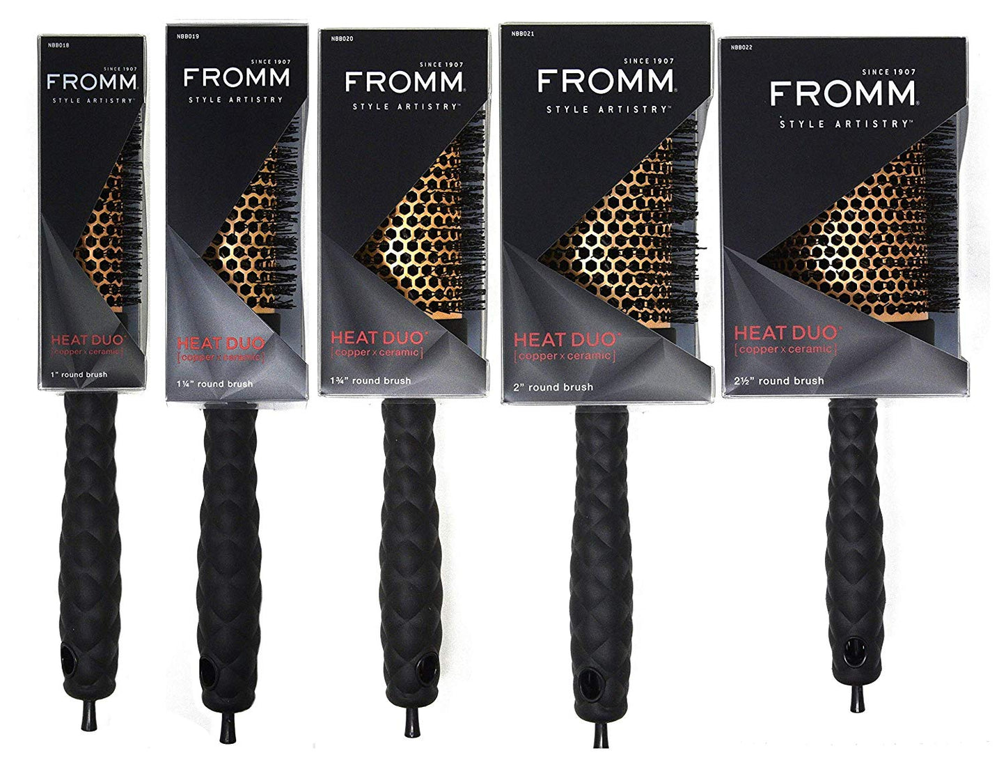 FROMM Heat Duo Cepillo Térmico Redondo Copper X Ceramic 2.5” NBB022 para Blowouts Profesionales