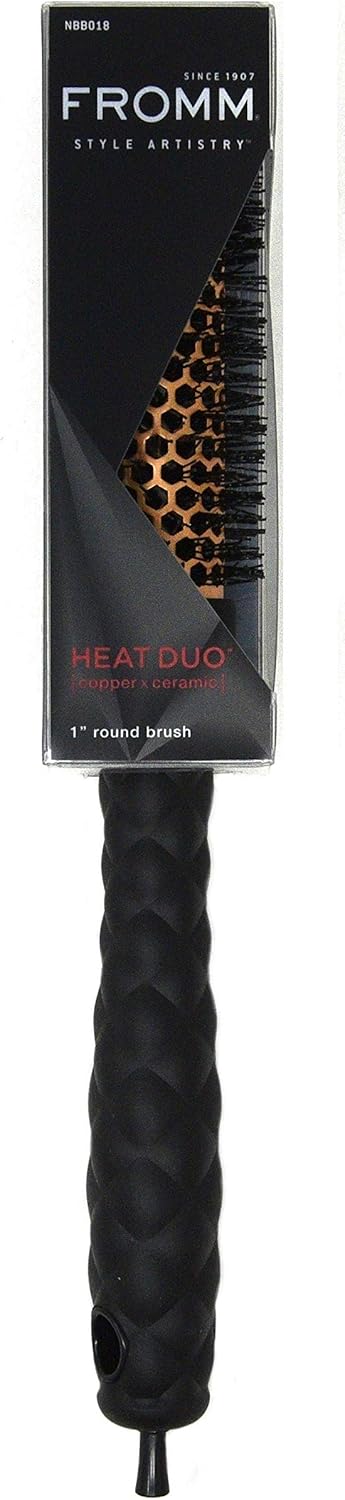 FROMM Heat Duo Cepillo Térmico Redondo Copper X Ceramic 1” NBB018 para Raíces, Flequillos y Blowouts de Precisión