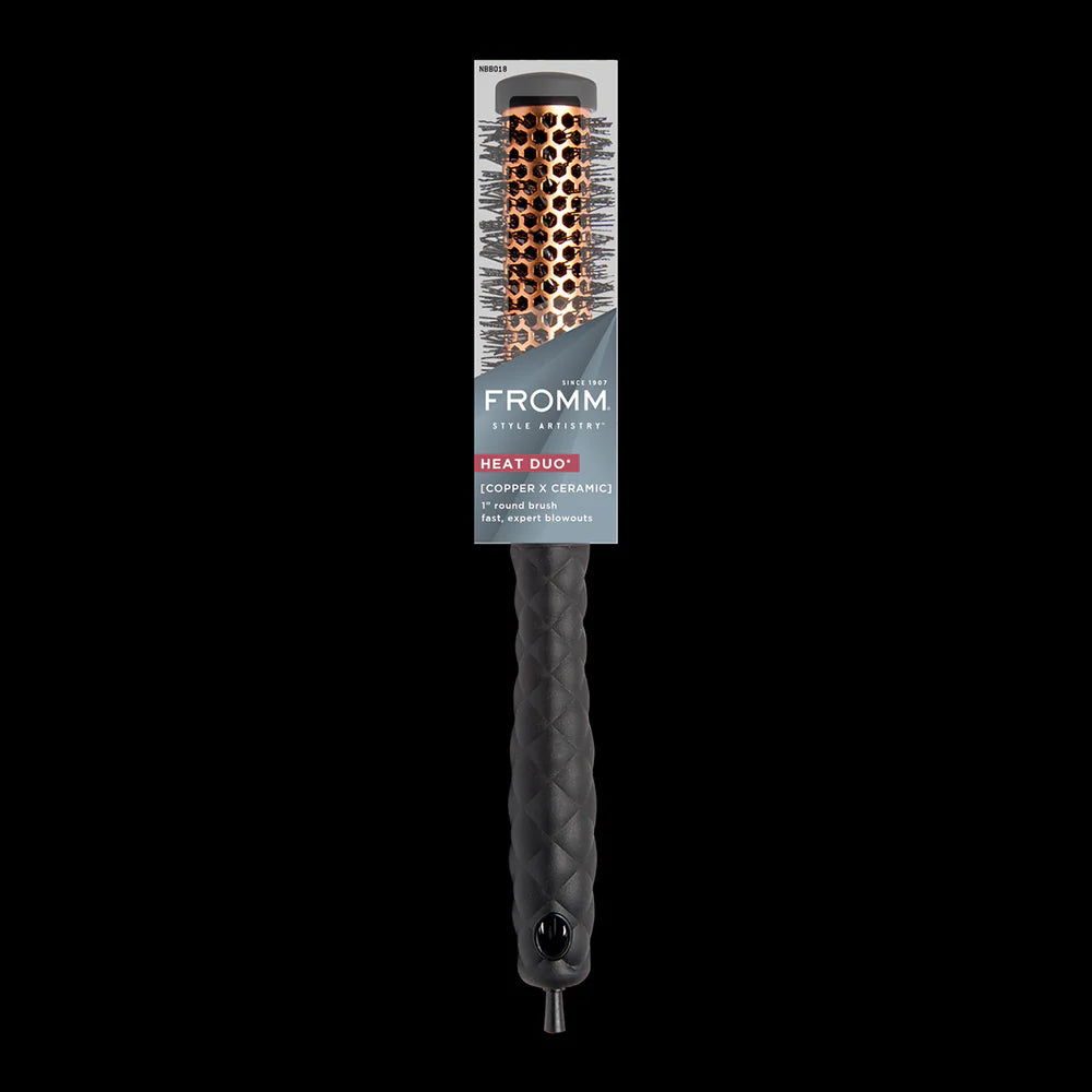 FROMM Heat Duo Cepillo Térmico Redondo Copper X Ceramic 1” NBB018 para Raíces, Flequillos y Blowouts de Precisión