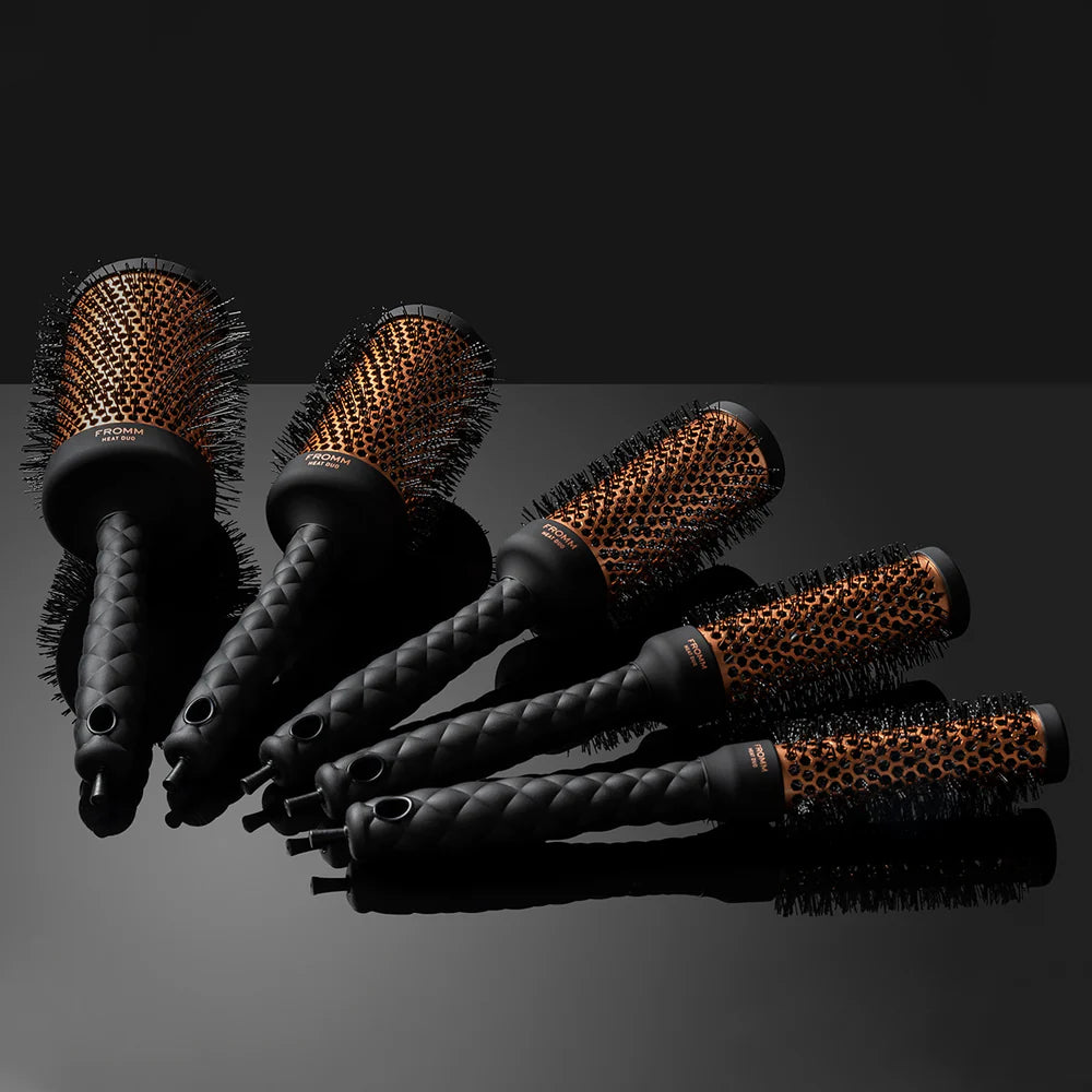 FROMM Heat Duo Kit de 5 Cepillos Térmicos Redondos Copper X Ceramic 1” a 2.5” NBB018–NBB022 para Blowouts Profesionales
