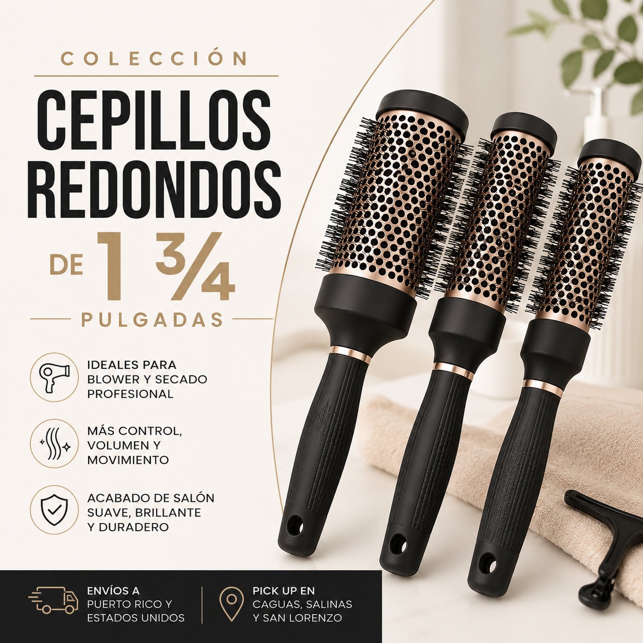 FROMM Heat Duo Cepillo Térmico Redondo Copper X Ceramic 1 ¾” NBB020 para Blowouts Profesionales