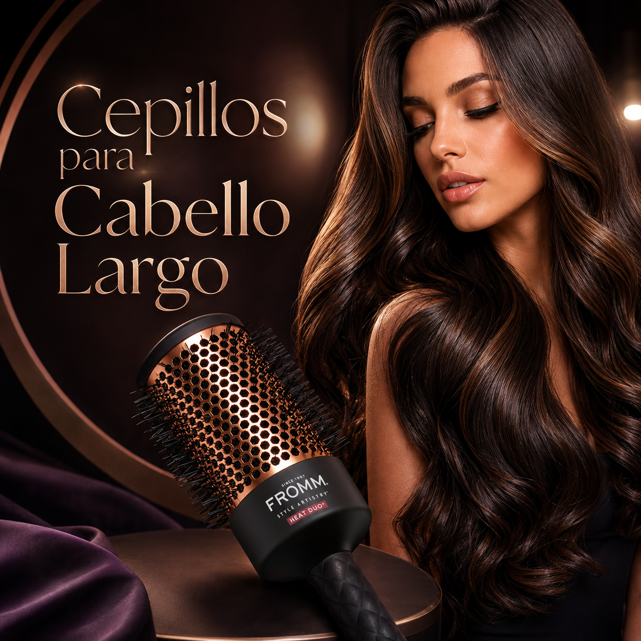 FROMM Heat Duo Cepillo Térmico Redondo Copper X Ceramic 2” NBB021 para Blowouts Profesionales