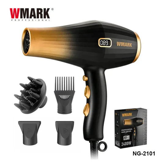 WMARK Professional Hair Dryer NG-2101 2400W – Secador Profesional con Motor AC y Pantalla LED