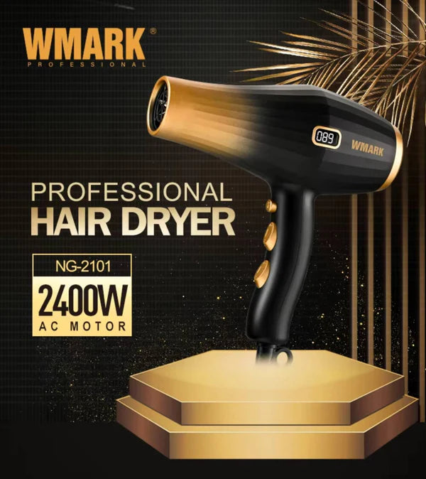WMARK Professional Hair Dryer NG-2101 2400W – Secador Profesional con Motor AC y Pantalla LED