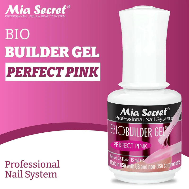 💅✨ Mia Secret® BIO BUILDER GEL PERFECT PINK 0.5 oz (15 ml) (BG-71) — Sistema Profesional para Dipping y Extensiones Sin Monómero ✨💅