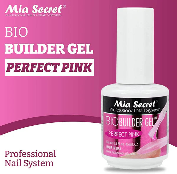 💅✨ Mia Secret® BIO BUILDER GEL PERFECT PINK 0.5 oz (15 ml) (BG-71) — Sistema Profesional para Dipping y Extensiones Sin Monómero ✨💅