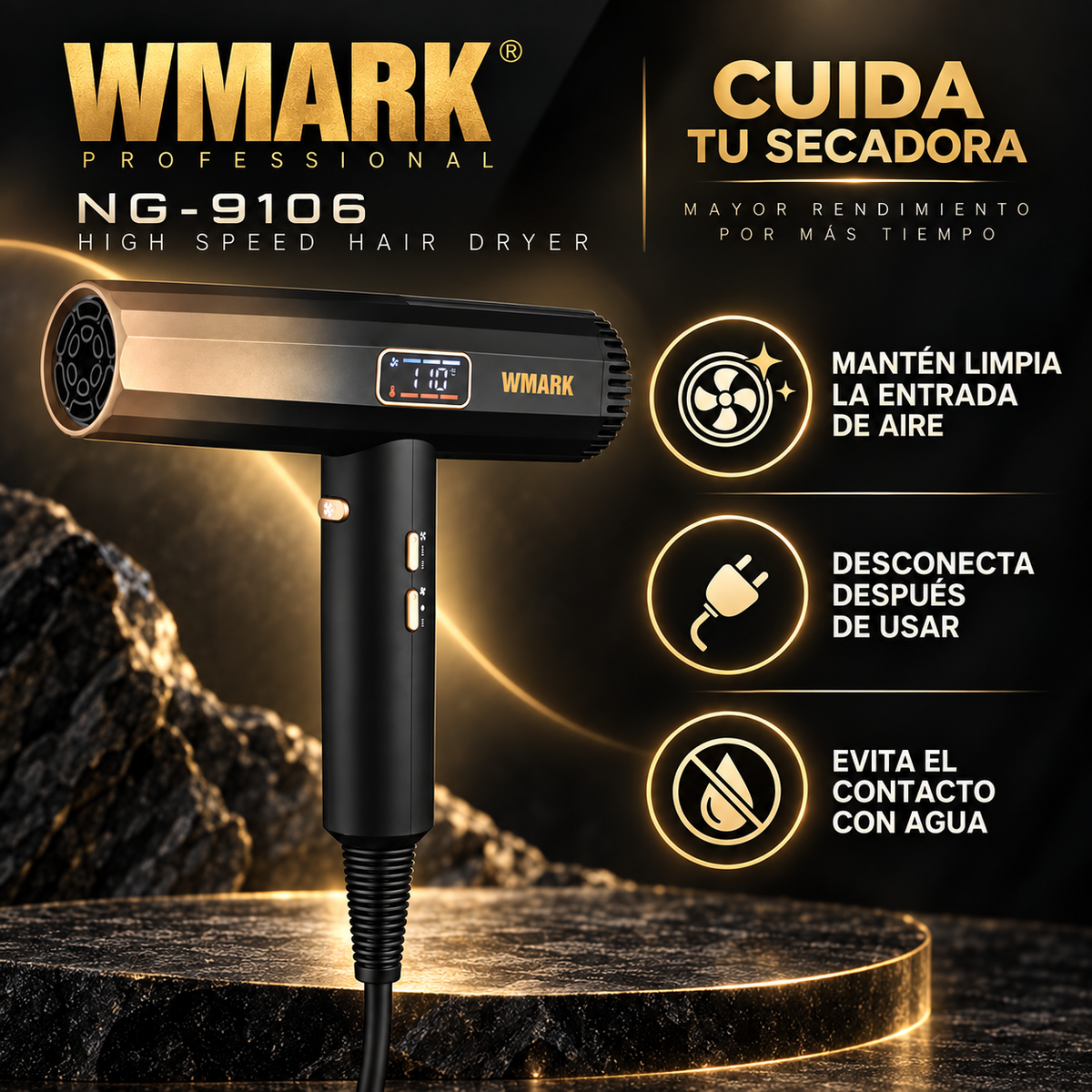 Wmark Professional High Speed Hair Dryer 2000 W NG-9106