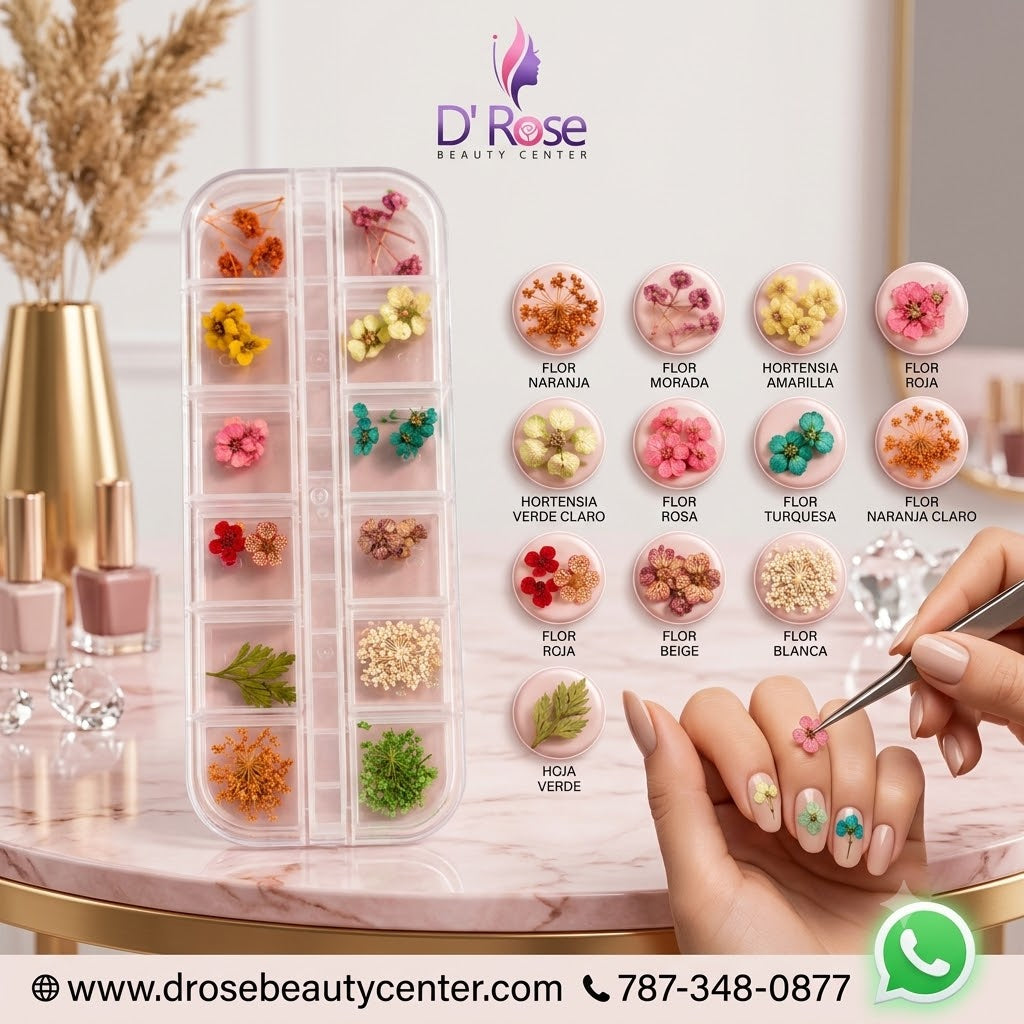 Spiral Kit de Flores Secas Naturales para Nail Art NSB0204
