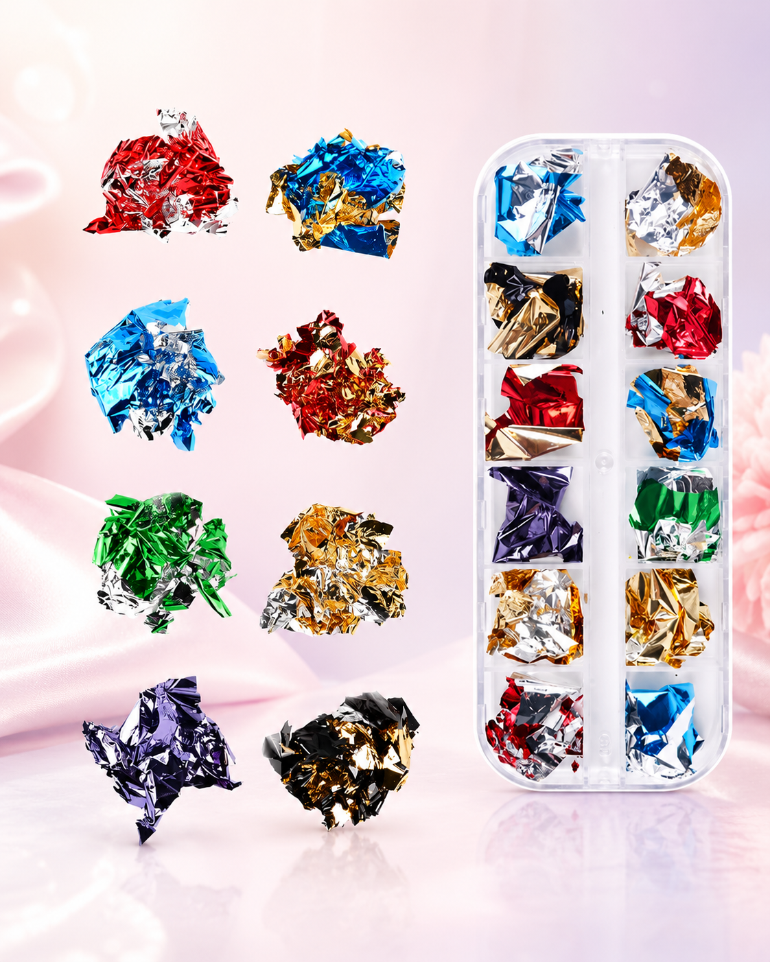 Spiral Kit de Papel Foil Metálico para Nail Art 12 Colores NSB0206