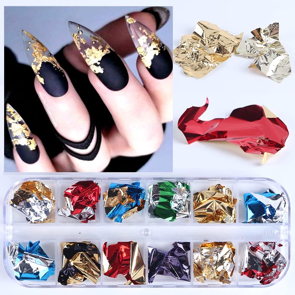 Spiral Kit de Papel Foil Metálico para Nail Art 12 Colores NSB0206