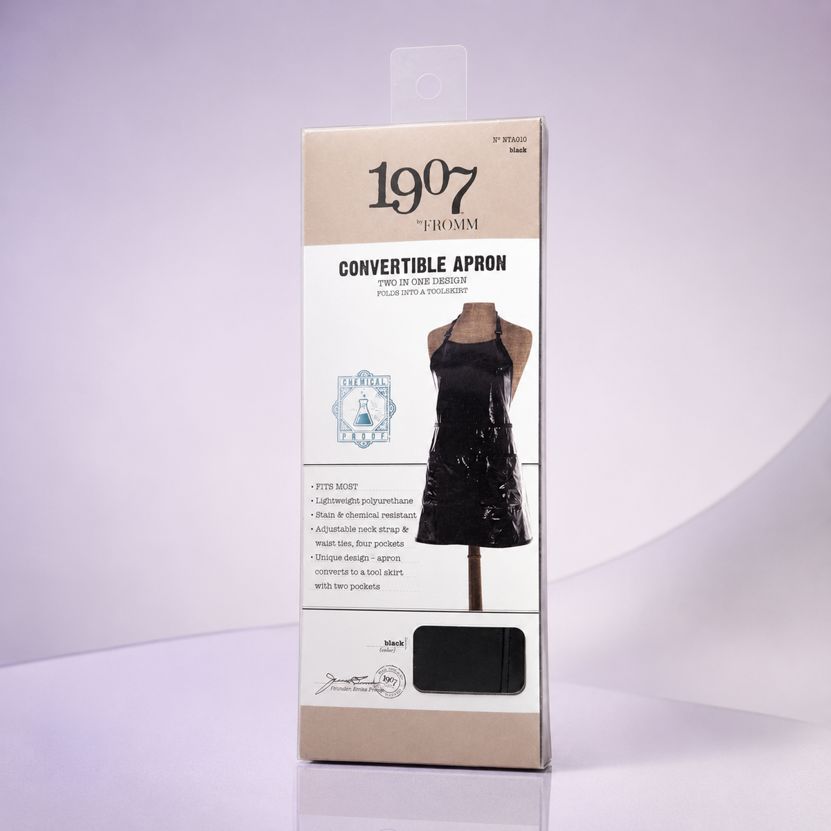 1907 Fromm Convertible Apron NTA010 – Delantal Profesional 2 en 1 Negro
