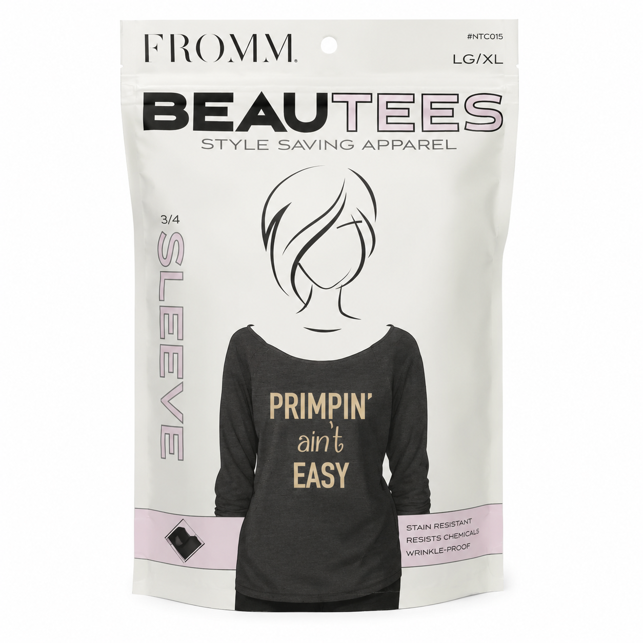Camisa Profesional FROMM BeauTees Primpin’ Ain’t Easy NTC015 Manga 3/4 LG/XL