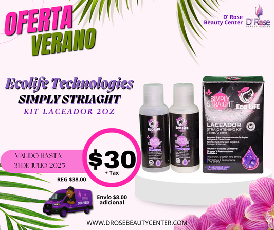 🟣 ECOLIFE TECHNOLOGIES SIMPLY STRAIGHT KIT LACEADOR 2OZ 🟣