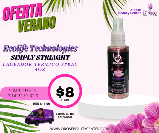💖 Ecolife Technologies SIMPLY STRAIGHT PROTECTOR TÉRMICO 4oz