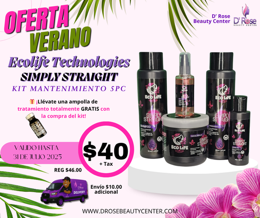 🌸 Kit Simply Straight Mantenimiento 5PC + Ampolla GRATIS