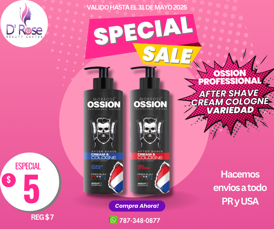 OSSION PROFESSIONAL AFTER SHAVE CREAM COLOGNE OCEAN WAVE 13.52OZ OSS007