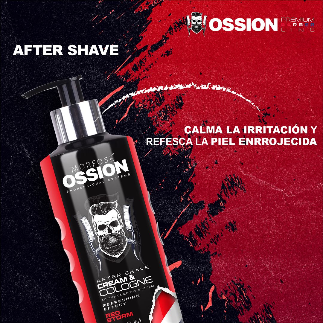 OSSION PROFESSIONAL AFTER SHAVE CREAM COLOGNE RED STORM 13.52OZ OSS008