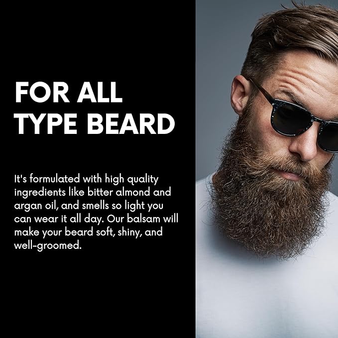 🌰 OSSION Beard Balsam 3.4oz | Argán y Almendras: Nutrición, Crecimiento y Control de Frizz