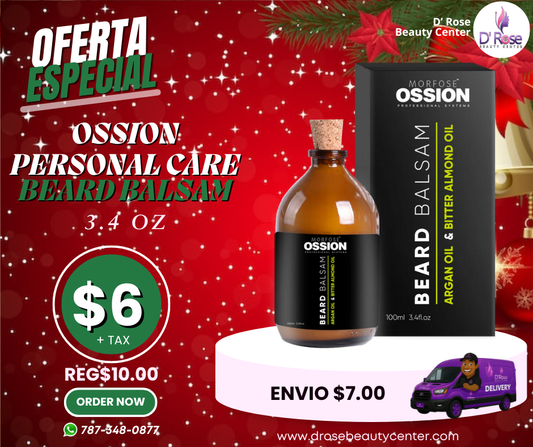 🌰 OSSION Beard Balsam 3.4oz | Argán y Almendras: Nutrición, Crecimiento y Control de Frizz