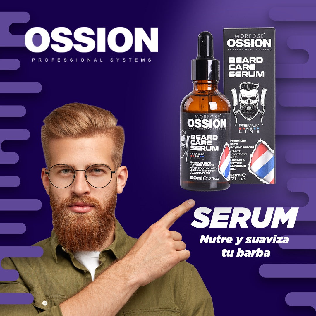 OSSION™ BEARD CARE SERUM (50ML): Suero de Barba con Argán y Almendras - Anti-Picazón y Caída (OSS013)